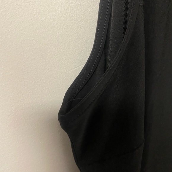 Plus Size White House Black Market Plush Embellished Pleat Hem Dress - Black - Picture 5 of 11